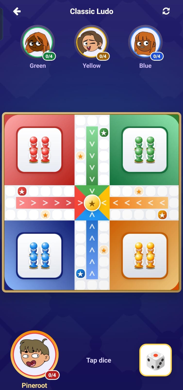 JeetX Classic Ludo match with four players